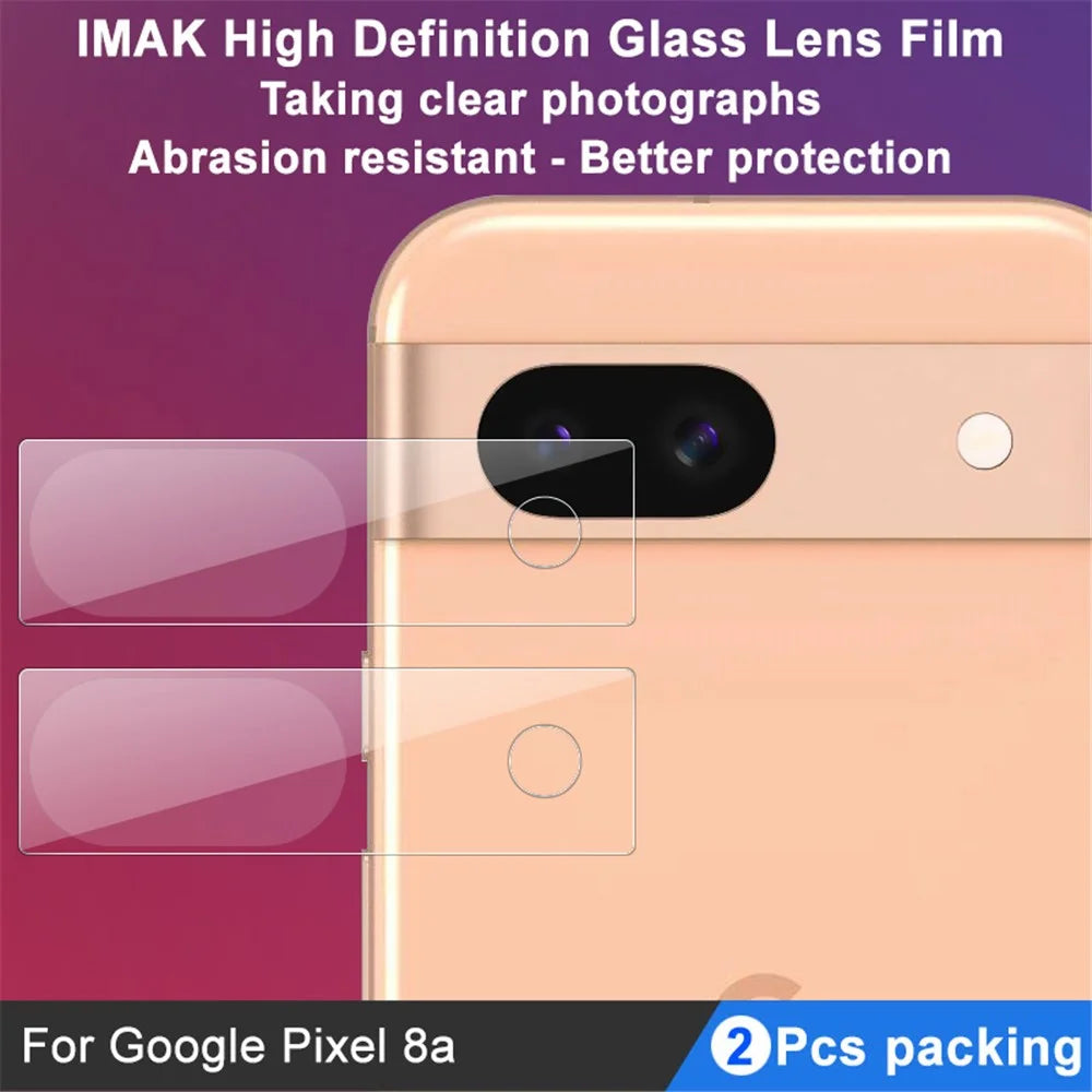 IMAK 2Pcs  /  Set for Google Pixel 8a Tempered Glass Lens Film Ultra Clear Camera Lens Protector - 4