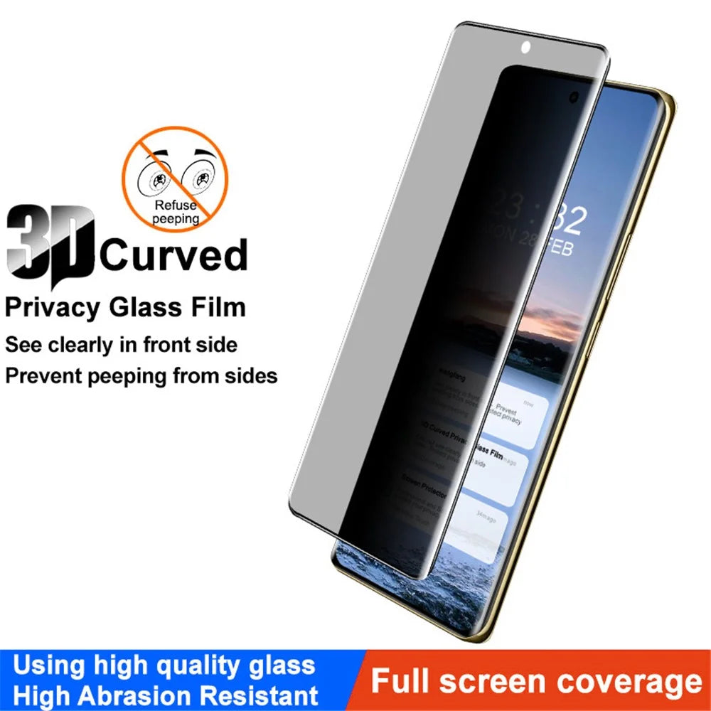 IMAK For Realme 12 Pro 5G / 12 Pro+ 5G Tempered Glass Screen Protector 3D Curved Anti-Peep Screen Film - 2
