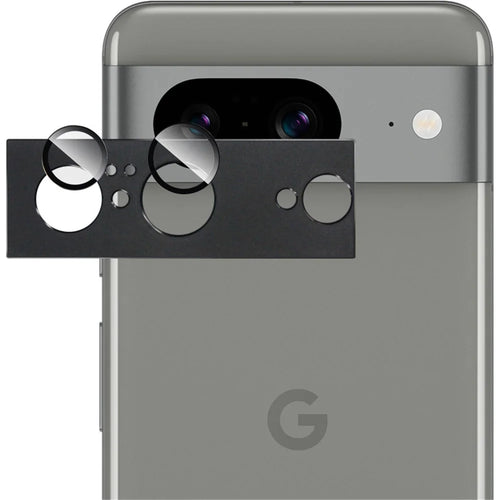 IMAK For Google Pixel 8 Metal+Tempered Glass Camera Lens Film Anti-scratch Lens Protector - Black - 1