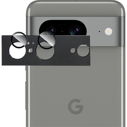 IMAK For Google Pixel 8 Metal+Tempered Glass Camera Lens Film Anti-scratch Lens Protector - Black - 1