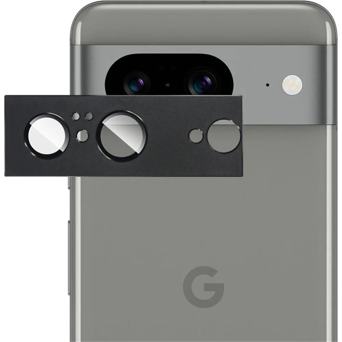 IMAK For Google Pixel 8 Metal+Tempered Glass Camera Lens Film Anti-scratch Lens Protector - Black - 2