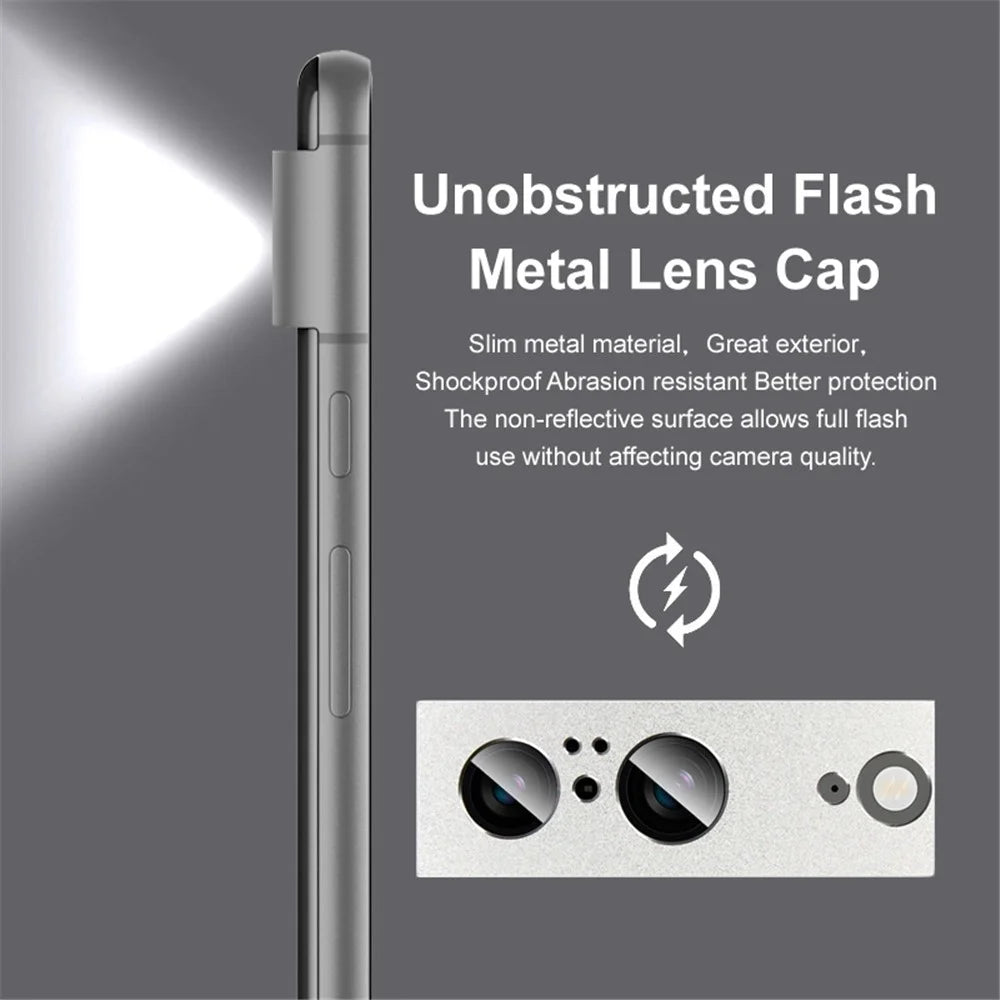 IMAK For Google Pixel 8 Metal+Tempered Glass Camera Lens Film Anti-scratch Lens Protector - Black - 6
