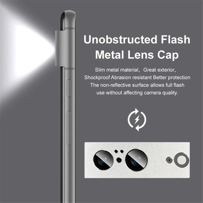 IMAK For Google Pixel 8 Metal+Tempered Glass Camera Lens Film Anti-scratch Lens Protector - Black - 6