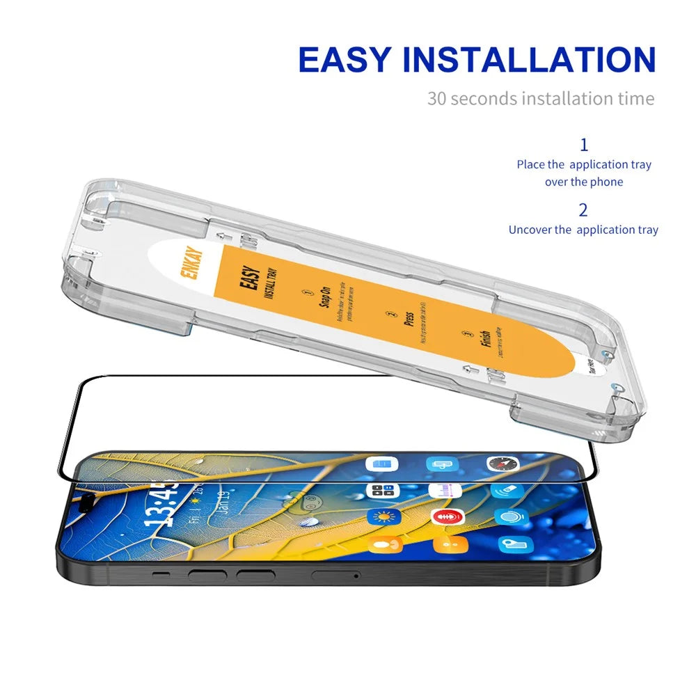 ENKAY HAT PRINCE For Honor X50i+ 5G Silk Printing Screen Protector Clear High Aluminium-silicon Glass Film - 2