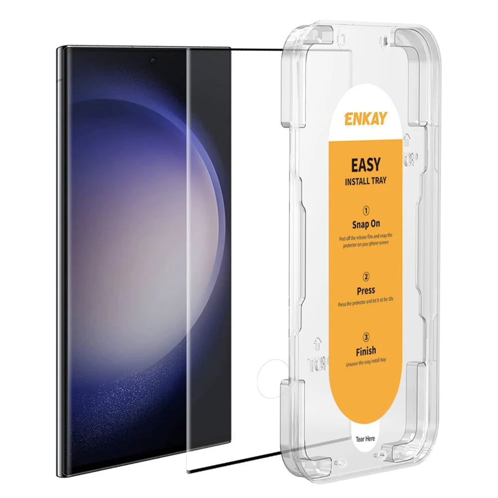 ENKAY HAT PRINCE For Samsung Galaxy S22 Ultra 5G Clear Tempered Glass Film Full Covering Screen Protector Support Fingerprint Unlock - 1