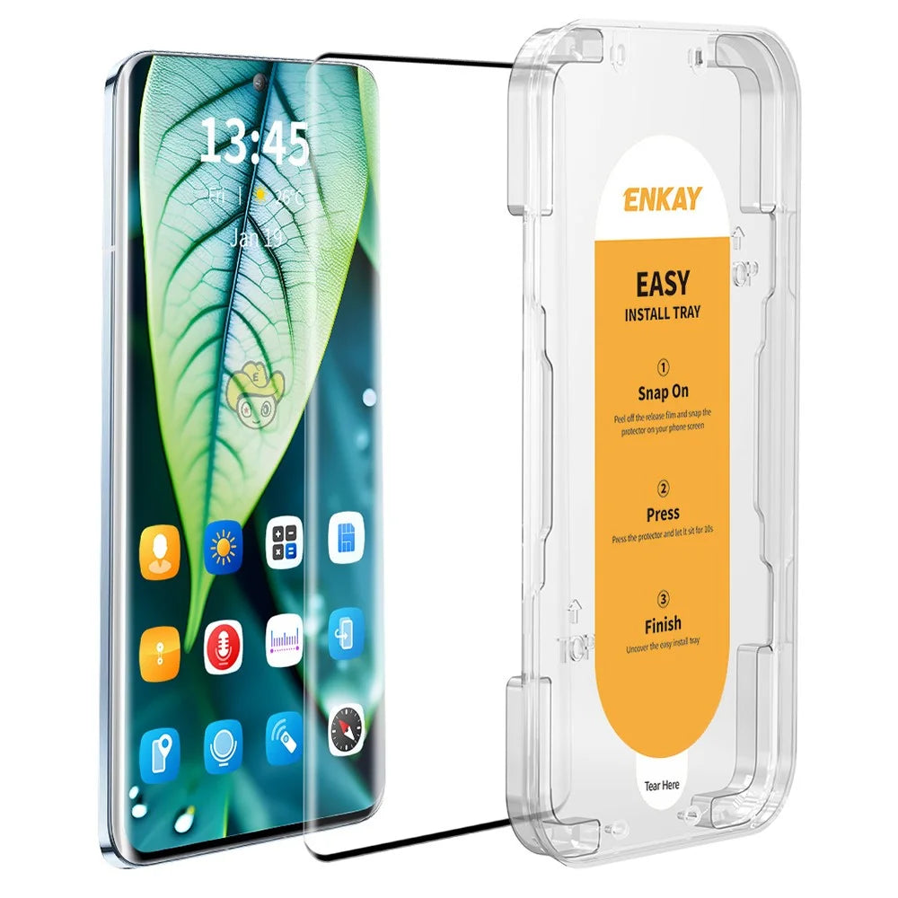 ENKAY HAT PRINCE For Honor 60 Pro Full Screen Protector 3D Hot Bending High Aluminum-Silicon Glass Side Glue Support Fingerprint Unlock - 1