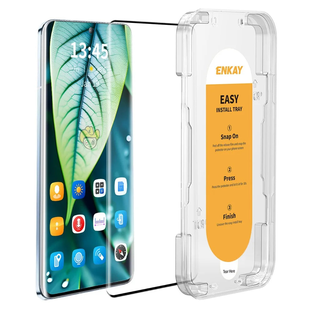 ENKAY HAT PRINCE For Oppo Find X5 Screen Protector High Aluminum-Silicon Glass 3D Curved Edges Film Support Fingerprint Unlock - 1