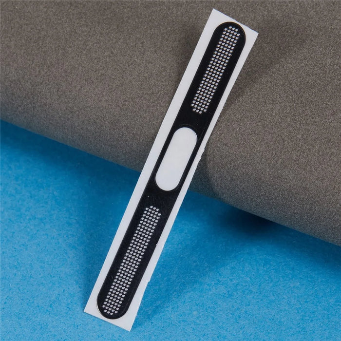 For iPhone 15 Bottom Speaker Mesh Decal Dustproof Aluminum Sticker - Black - 2