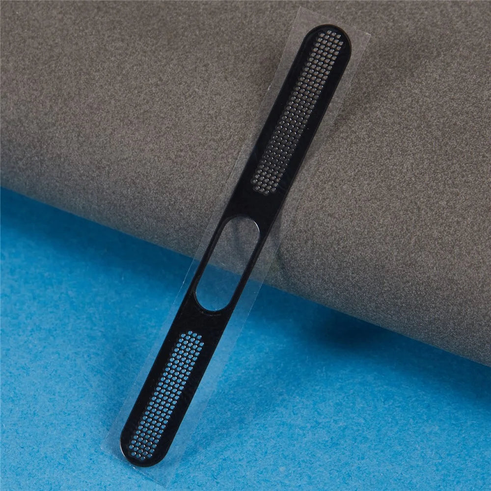 2Pcs for iPhone 12-16 Bottom Speaker Anti-Dust Net Aluminum Sticker - Black+Silver - 4