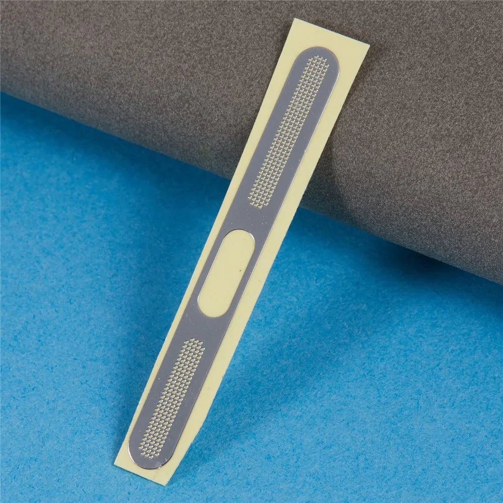 2Pcs for iPhone 12-16 Bottom Speaker Anti-Dust Net Aluminum Sticker - Black+Silver - 6