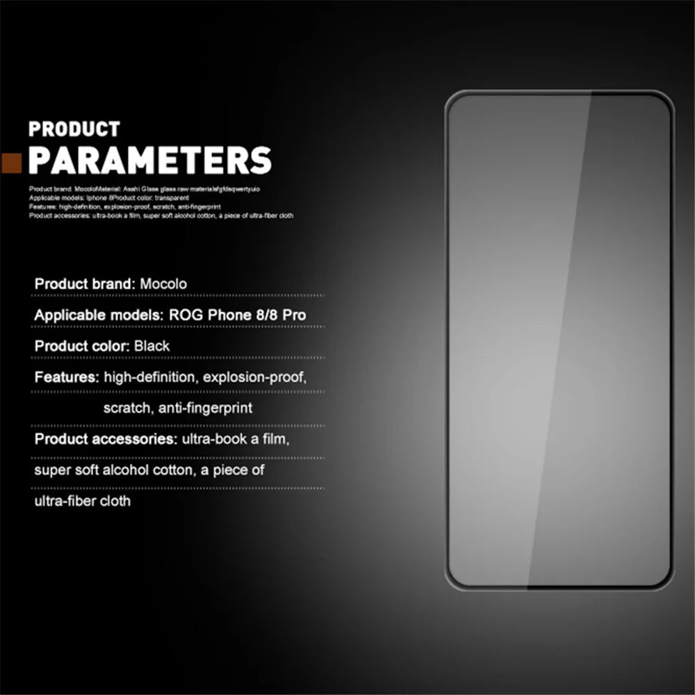 MOCOLO For Asus ROG Phone 8 5G / 8 Pro 5G Screen Protector Full Glue Clear Film, Black - 6