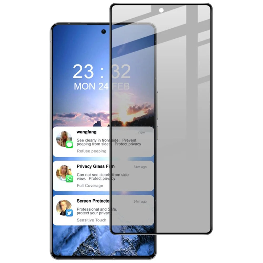 IMAK For Meizu 21 Pro Anti-Spy Tempered Glass Screen Protector Full Glue Phone Screen Film (Fingerprint Unlock Version) - 1
