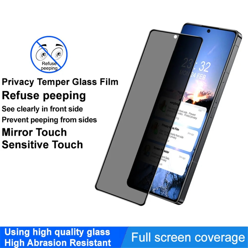IMAK For Meizu 21 Pro Anti-Spy Tempered Glass Screen Protector Full Glue Phone Screen Film (Fingerprint Unlock Version) - 3