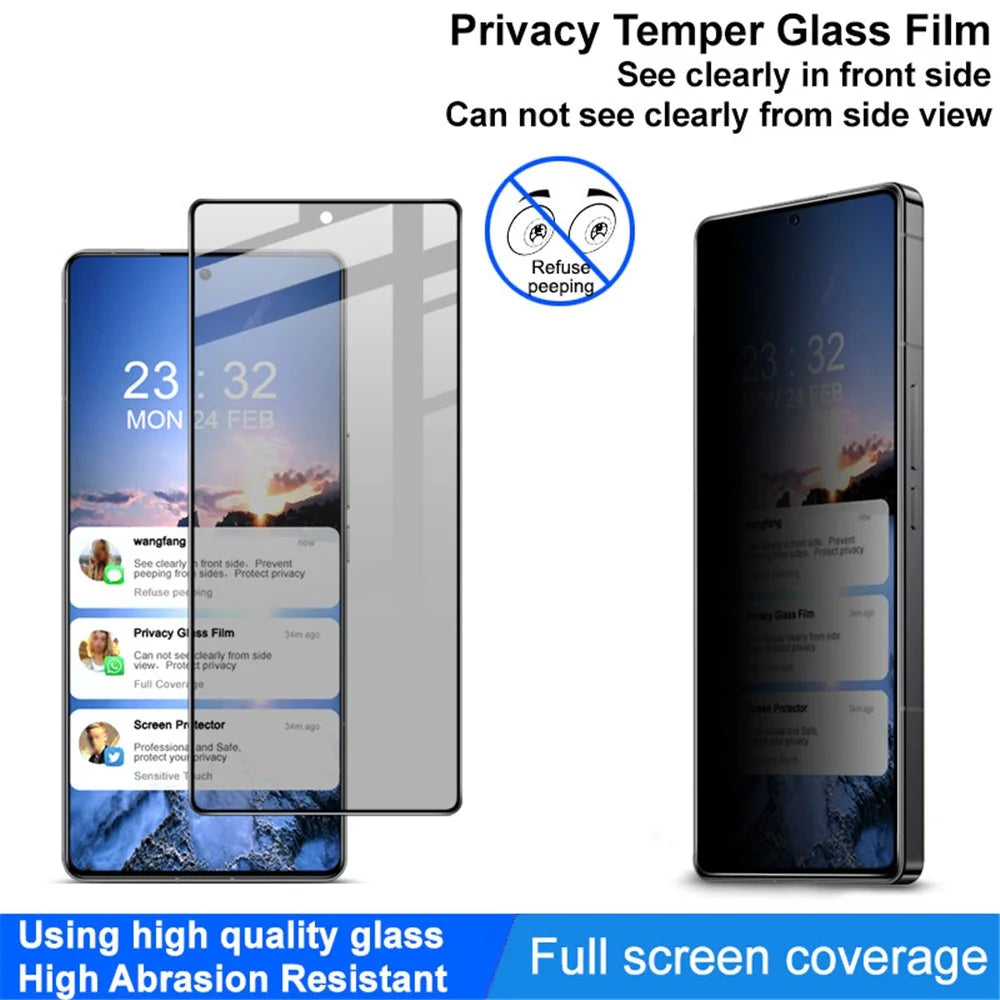 IMAK For Meizu 21 Pro Anti-Spy Tempered Glass Screen Protector Full Glue Phone Screen Film (Fingerprint Unlock Version) - 4