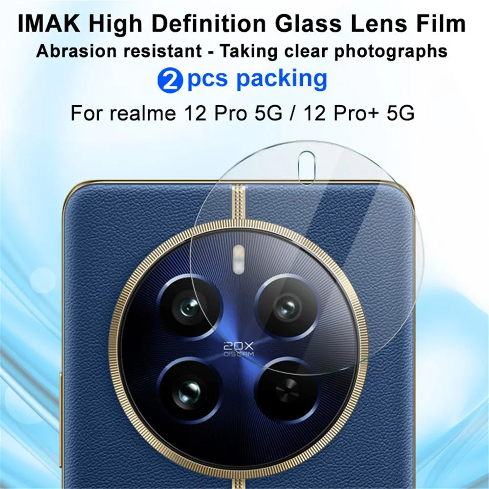 IMAK 2Pcs / Set for Realme 12 Pro 5G / 12 Pro+ 5G Camera Lens Protector Tempered Glass, Case-Friendly - 2