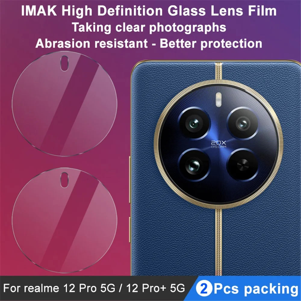 IMAK 2Pcs / Set for Realme 12 Pro 5G / 12 Pro+ 5G Camera Lens Protector Tempered Glass, Case-Friendly - 4
