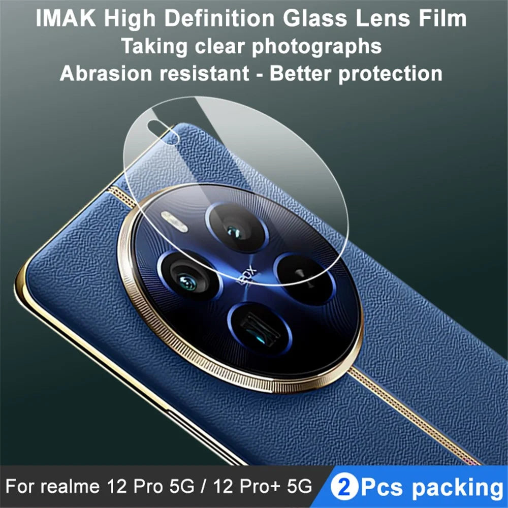 IMAK 2Pcs / Set for Realme 12 Pro 5G / 12 Pro+ 5G Camera Lens Protector Tempered Glass, Case-Friendly - 5