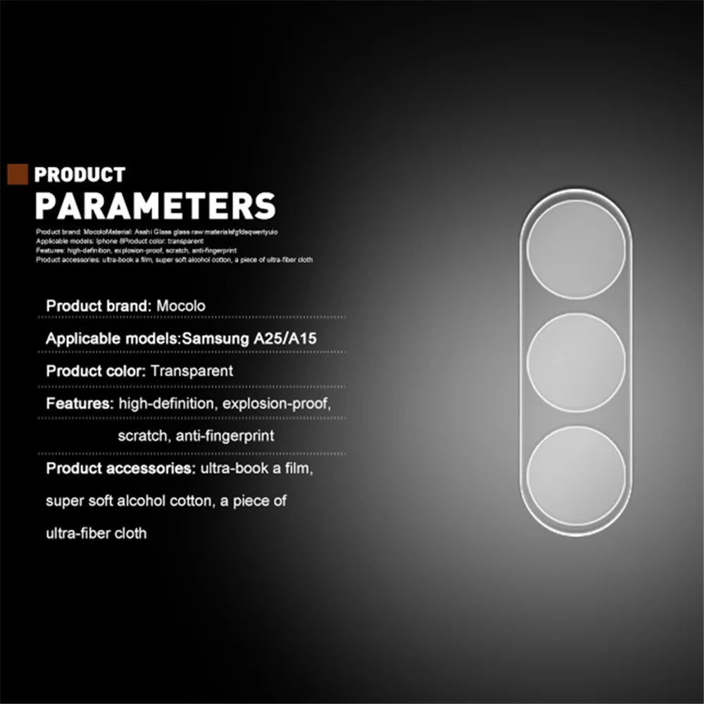 MOCOLO For Samsung Galaxy A15 4G / A15 5G Tempered Glass Camera Lens Protector Crystal Clear - 2