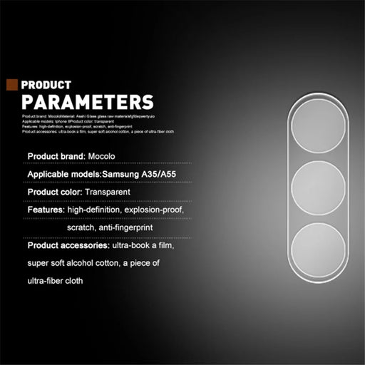 MOCOLO For Samsung Galaxy A55 5G Clear Camera Lens Flim Tempered Glass Lens Protector - 2