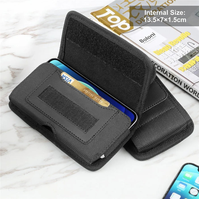 HAWEEL HWL2176B Horizontal 6.1-6.8inch Cellphone Nylon Storage Pouch Men Belt Hanging Bag - 5