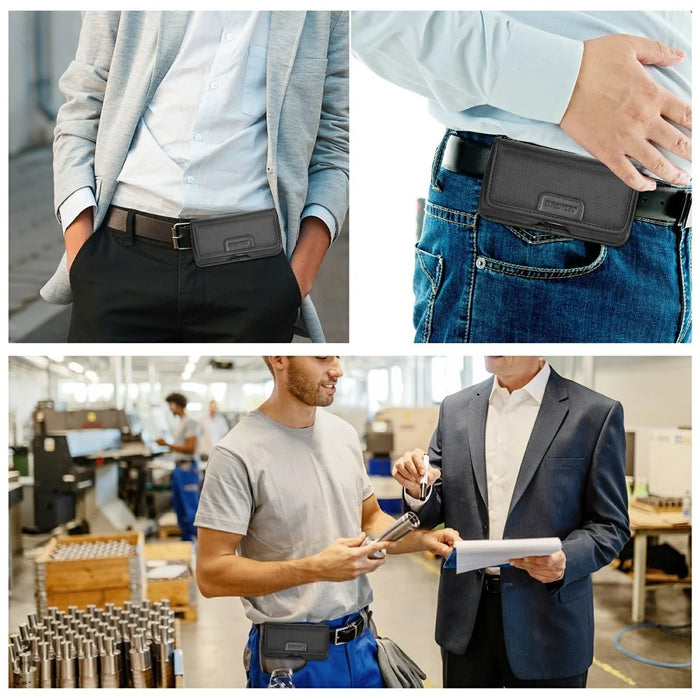 HAWEEL HWL2176B Horizontal 6.1-6.8inch Cellphone Nylon Storage Pouch Men Belt Hanging Bag - 6