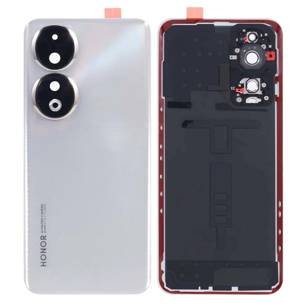 For Honor 90 REA-AN00 REA-NX9 OEM Battery Housing with Adhesive Sticker + Camera Lens Cover - Silver - 1