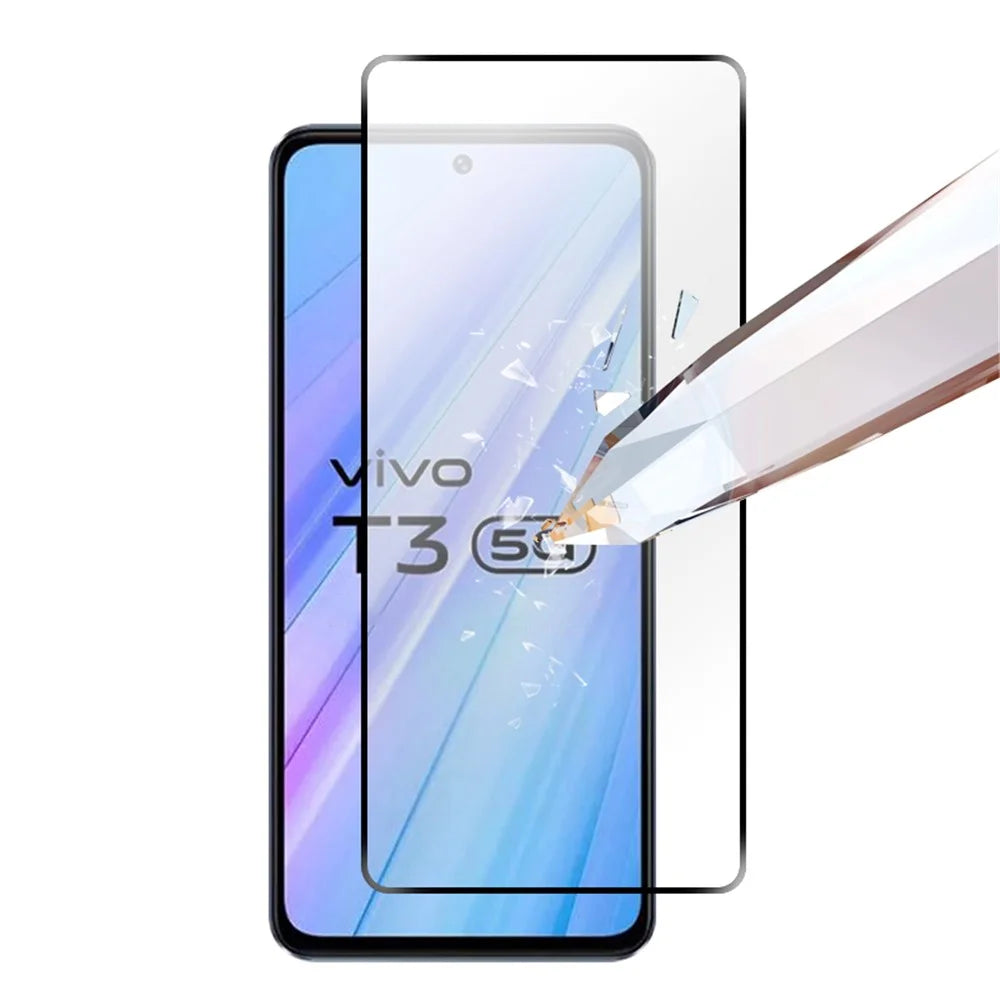 RURIHAI 10Pcs For vivo T3 5G Screen Protector 0.26mm Secondary Hardening High Aluminum-silicon Glass Film - 4