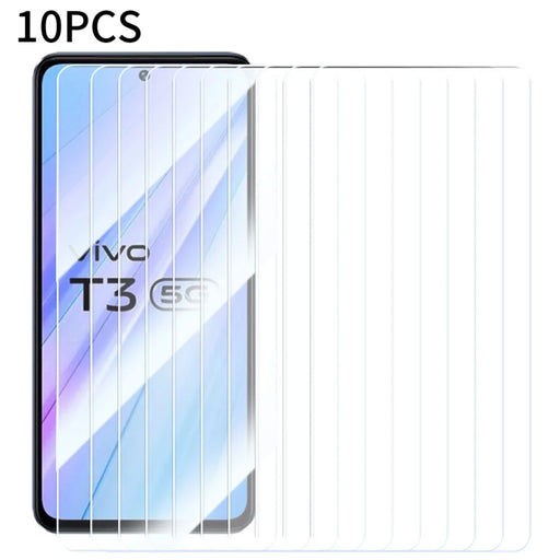 RURIHAI 10Pcs For vivo T3 5G Clear Screen Protector 0.26mm 2.5D High Aluminium-silicon Glass Film - 1