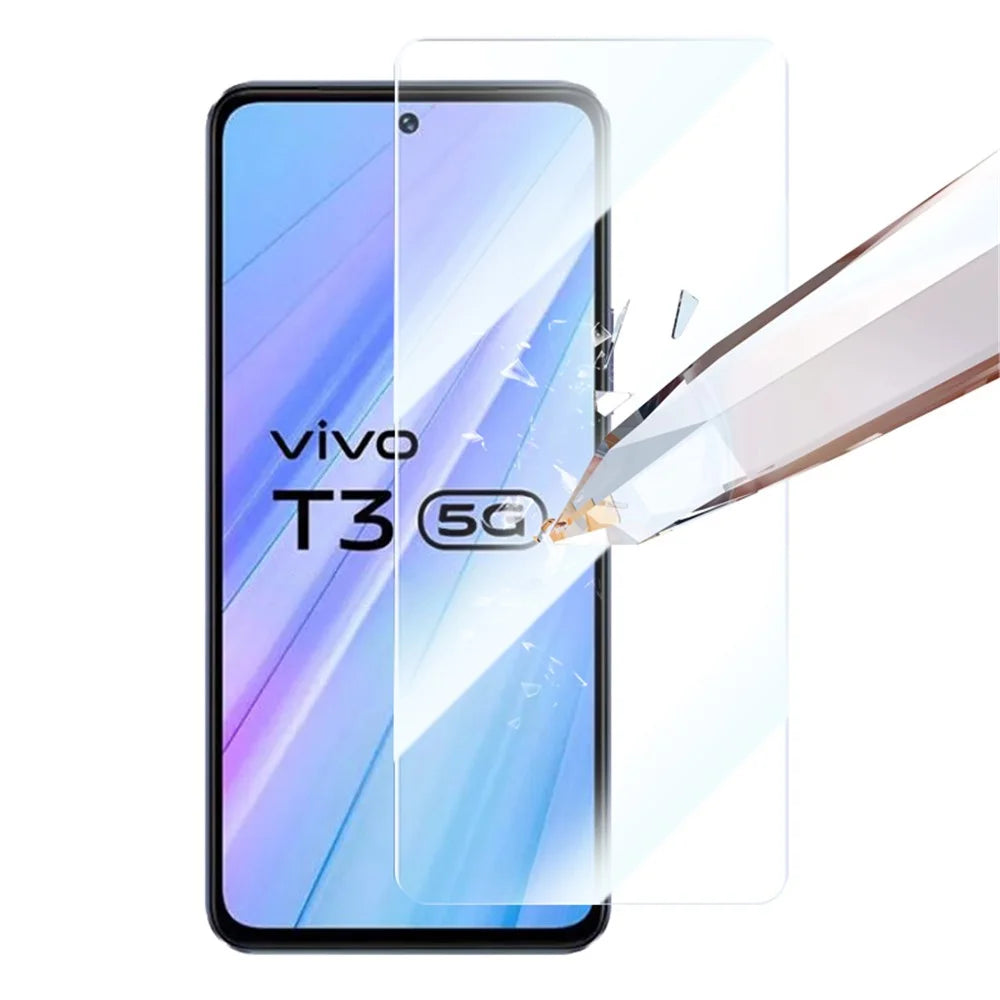 RURIHAI For vivo T3 5G Screen Protector 2.5D 9H High Aluminium-silicon Glass Screen Film - 3