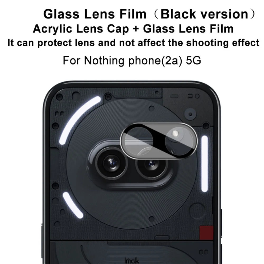 IMAK For Nothing Phone (2a) Plus / (2a) Tempered Glass Camera Lens Protector+Acrylic Lens Cap (Black Version) - 2