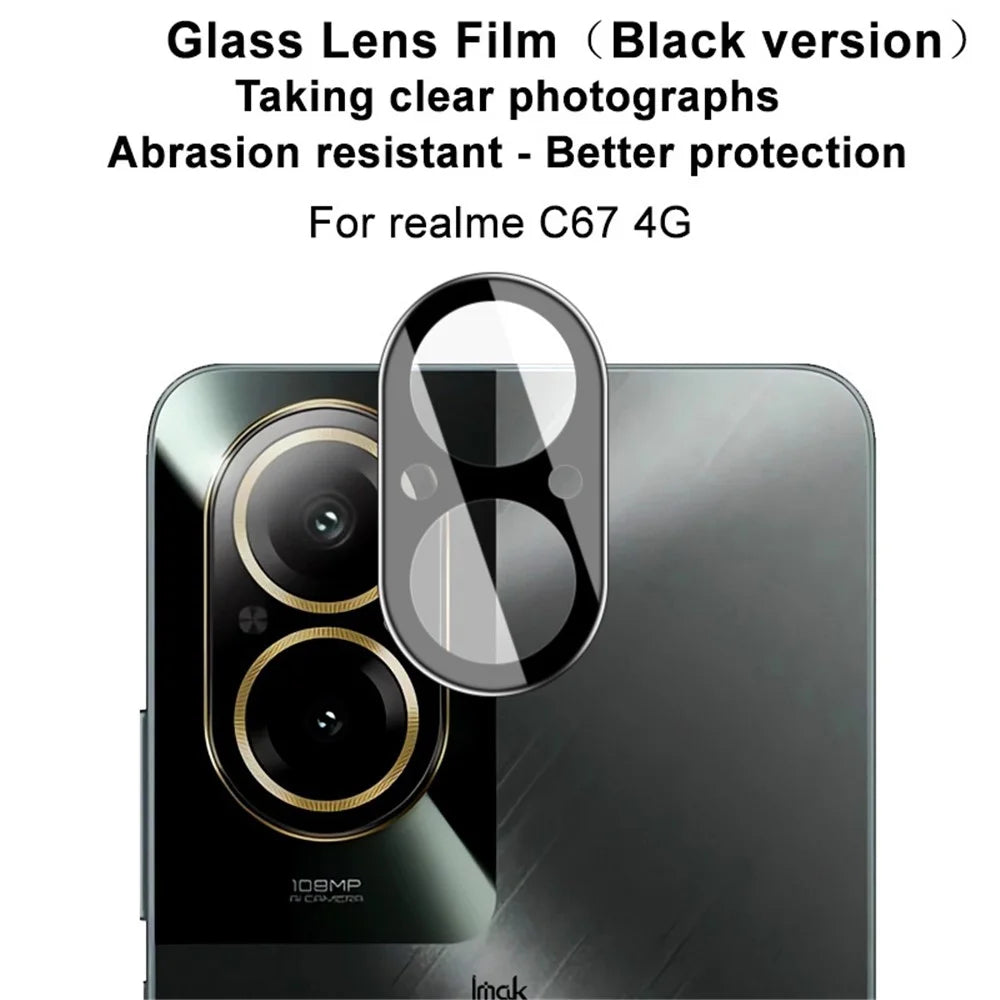 IMAK For Realme C67 4G Camera Lens Protector Anti-Scratch Tempered Glass Lens Film (Black Version) - 2
