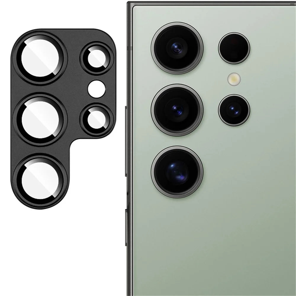 IMAK For Samsung Galaxy S24 Ultra Camera Lens Protector Metal+Tempered Glass Rear Lens Film - Black - 1