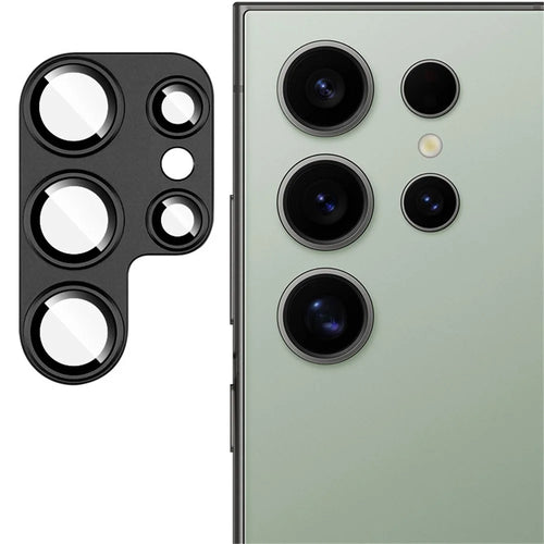 IMAK For Samsung Galaxy S24 Ultra Camera Lens Protector Metal+Tempered Glass Rear Lens Film - Black - 1