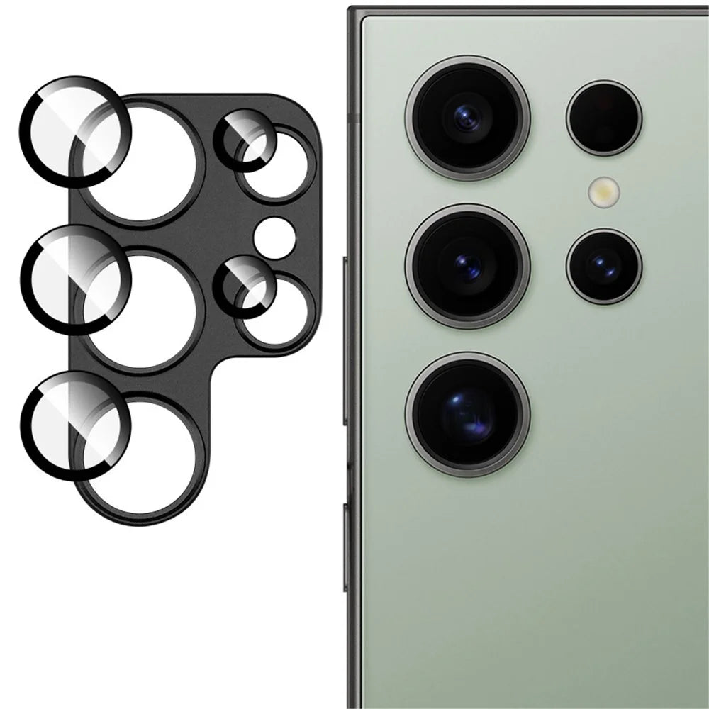 IMAK For Samsung Galaxy S24 Ultra Camera Lens Protector Metal+Tempered Glass Rear Lens Film - Black - 4