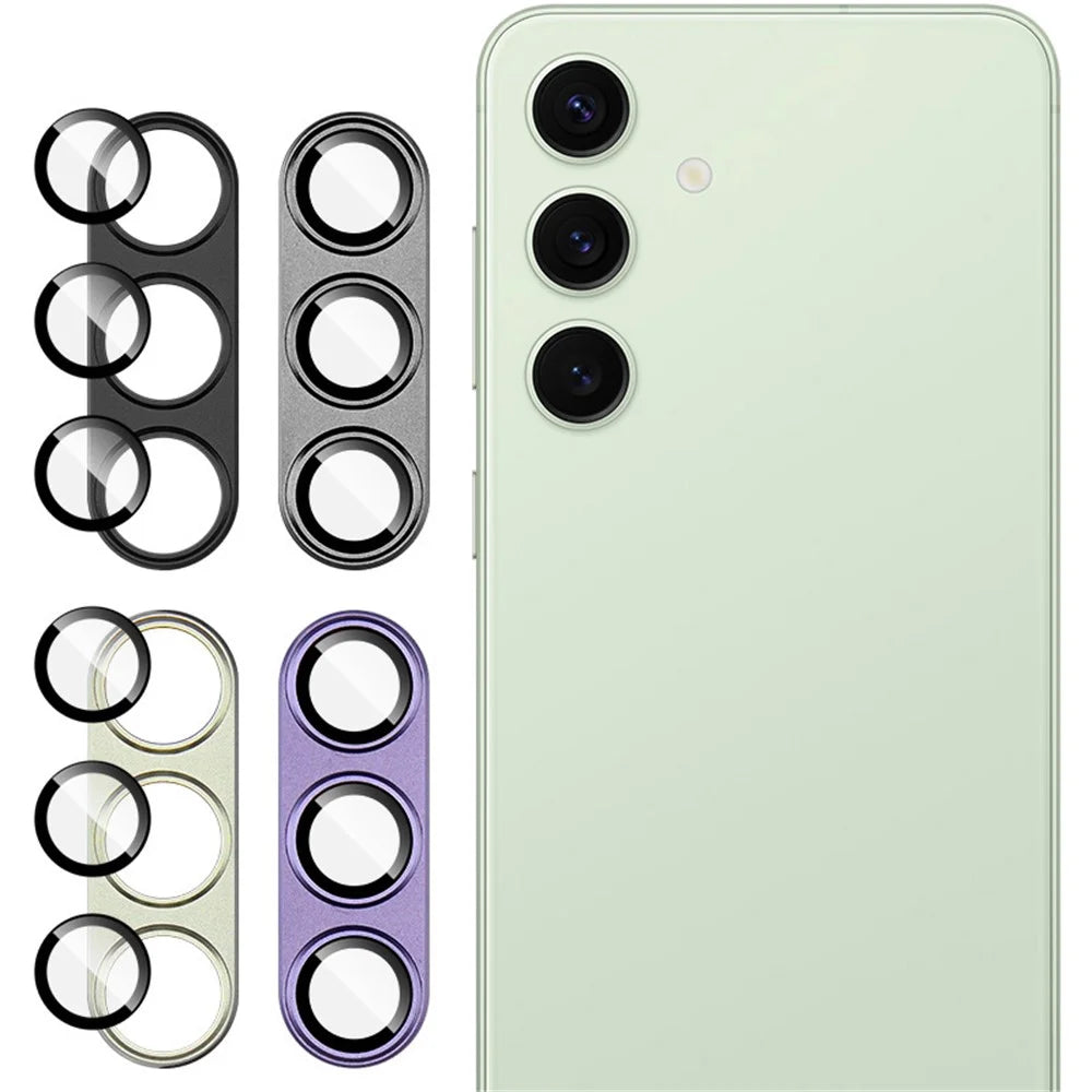 IMAK For Samsung Galaxy S24+ Camera Lens Protector Metal+Tempered Glass Phone Rear Lens Film - Black - 7