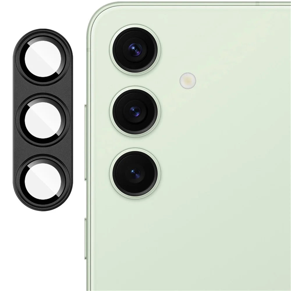 IMAK For Samsung Galaxy S24 Camera Lens Protector Anti-Scratch Metal+Tempered Glass Lens Film - Black - 1