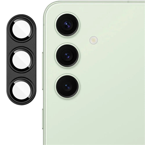 IMAK For Samsung Galaxy S24 Camera Lens Protector Anti-Scratch Metal+Tempered Glass Lens Film - Black - 1
