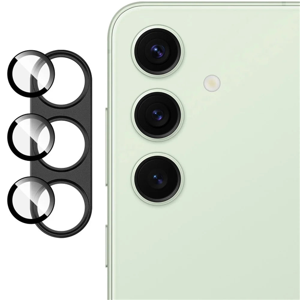 IMAK For Samsung Galaxy S24 Camera Lens Protector Anti-Scratch Metal+Tempered Glass Lens Film - Black - 2