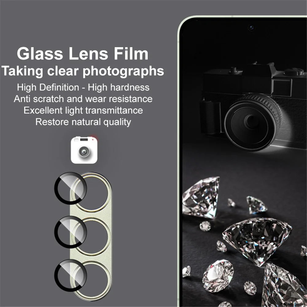 IMAK For Samsung Galaxy S24 Camera Lens Protector Anti-Scratch Metal+Tempered Glass Lens Film - Black - 6