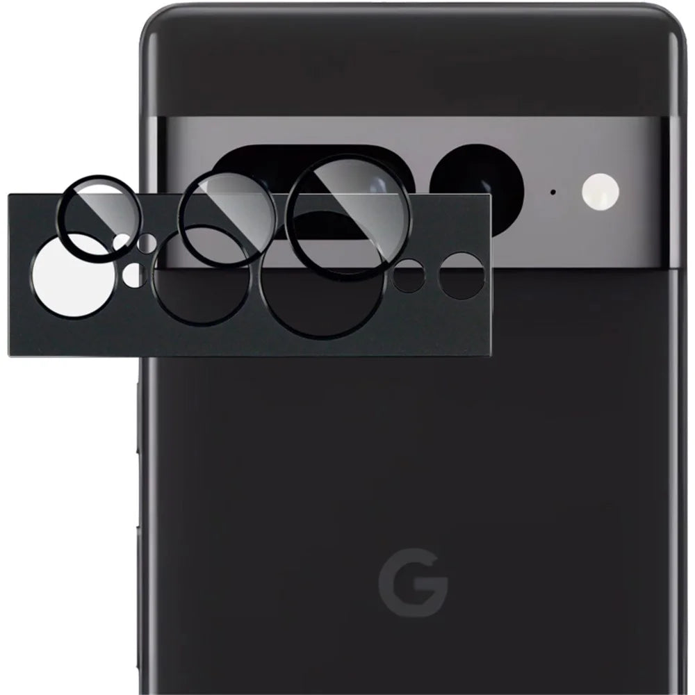 IMAK For Google Pixel 7 Pro 5G  Lens Film Metal+Tempered Glass Back Camera Lens Protector - Black - 1