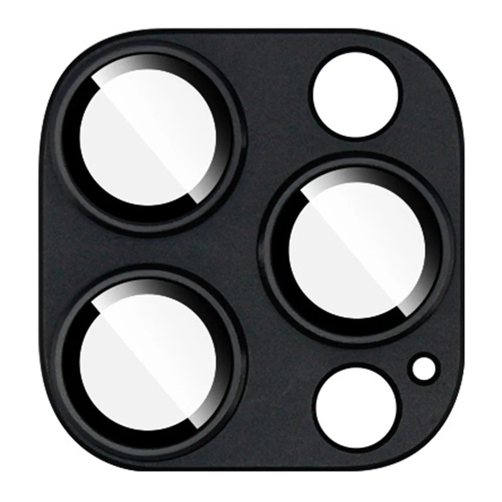 IMAK For iPhone 15 Pro / 15 Pro Max Camera Lens Protector HD Clear Metal+Tempered Glass Lens Film - Black - 3