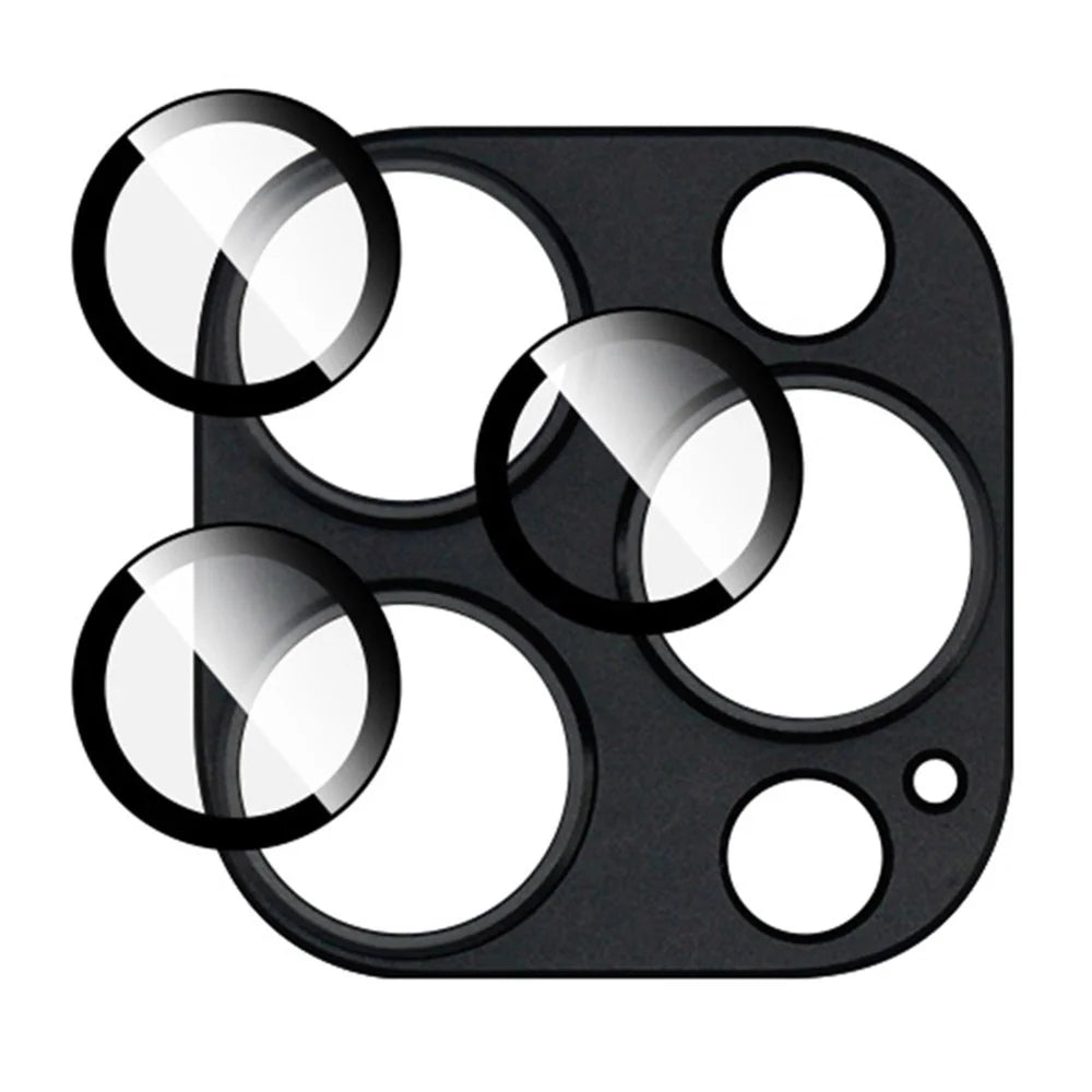 IMAK For iPhone 15 Pro / 15 Pro Max Camera Lens Protector HD Clear Metal+Tempered Glass Lens Film - Black - 4