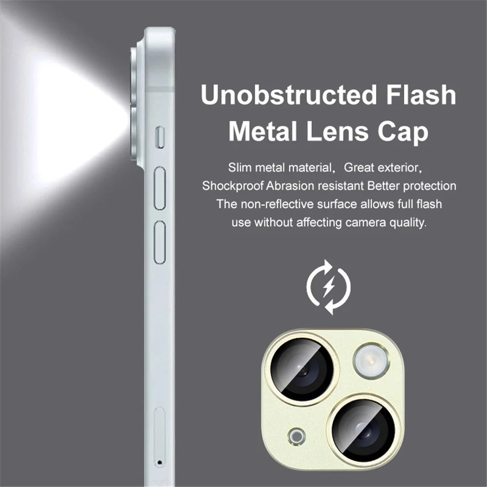 IMAK For iPhone 15 / 15 Plus Camera Lens Protector Scratch-resistant Metal+Tempered Glass Lens Film - Pink - 3
