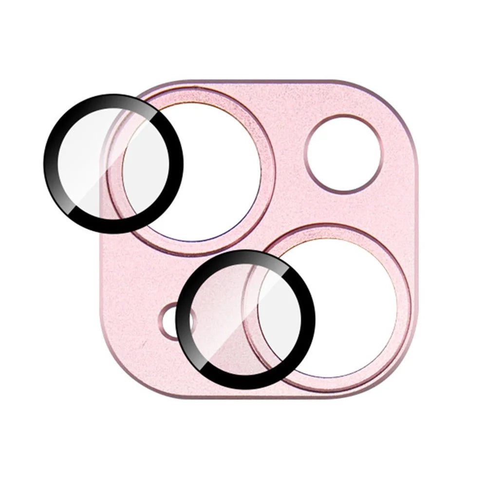 IMAK For iPhone 15 / 15 Plus Camera Lens Protector Scratch-resistant Metal+Tempered Glass Lens Film - Pink - 5