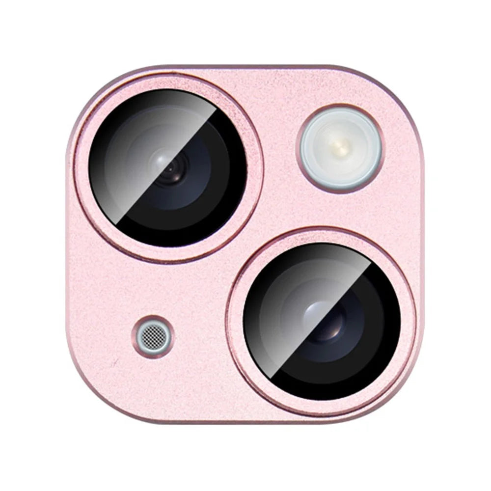 IMAK For iPhone 15 / 15 Plus Camera Lens Protector Scratch-resistant Metal+Tempered Glass Lens Film - Pink - 6