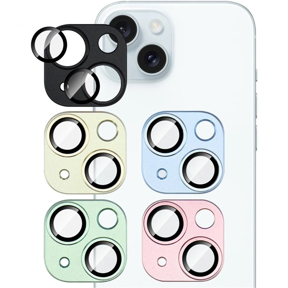 IMAK For iPhone 15 / 15 Plus Camera Lens Protector Scratch-resistant Metal+Tempered Glass Lens Film - Pink - 7