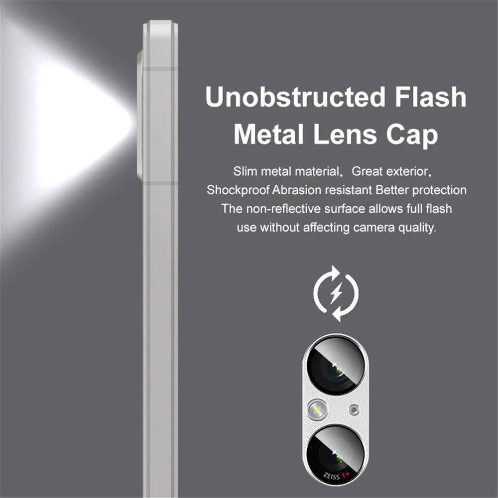 IMAK For Sony Xperia 5 V Camera Rear Lens Protector Anti-scratch Metal+Tempered Glass Lens Film - Black - 3
