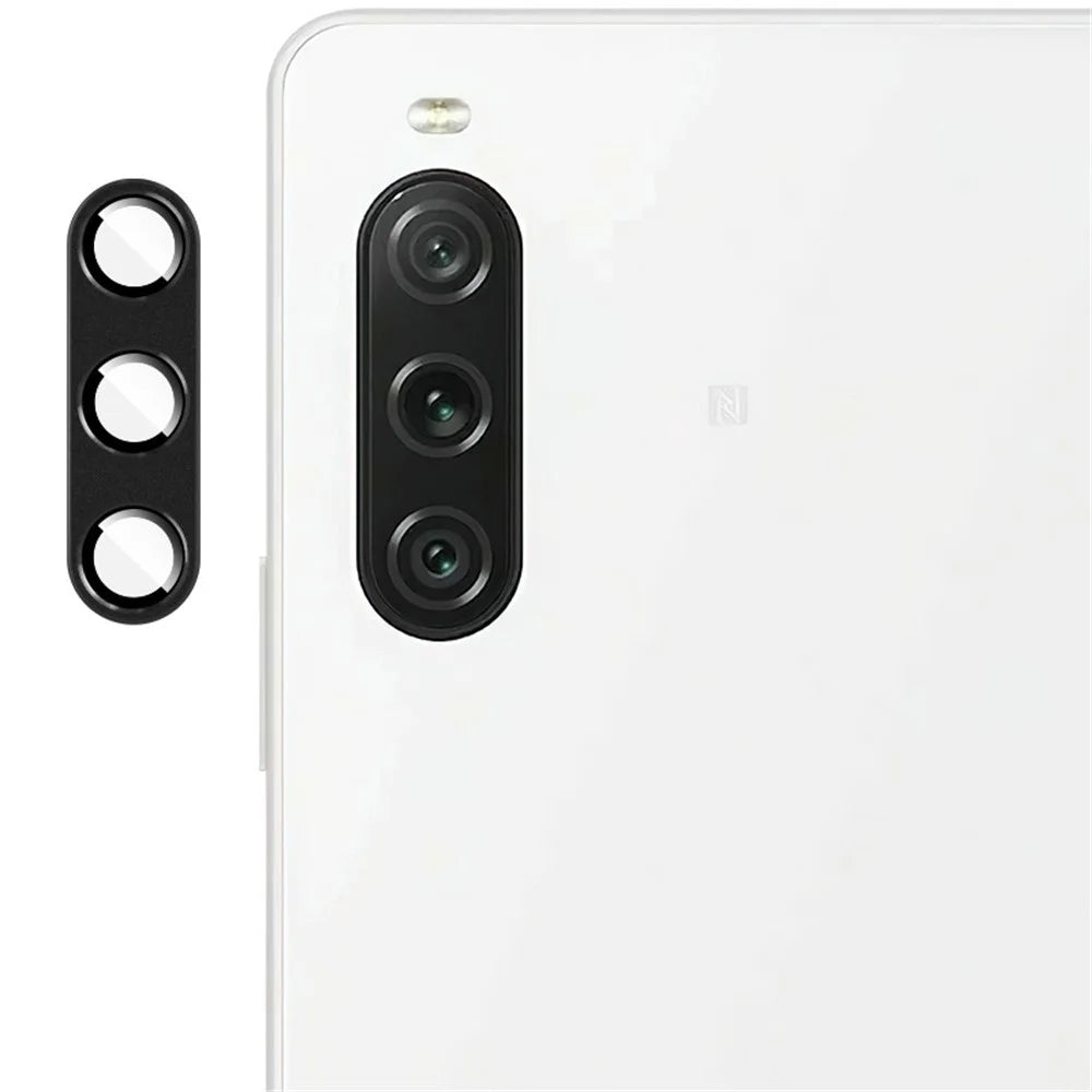 IMAK For Sony Xperia 10 V Camera Lens Protector Metal+Tempered Glass Lens Film Enhanced Impact Protection - Black - 1