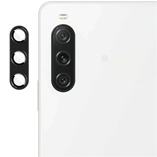 IMAK For Sony Xperia 10 V Camera Lens Protector Metal+Tempered Glass Lens Film Enhanced Impact Protection - Black - 1