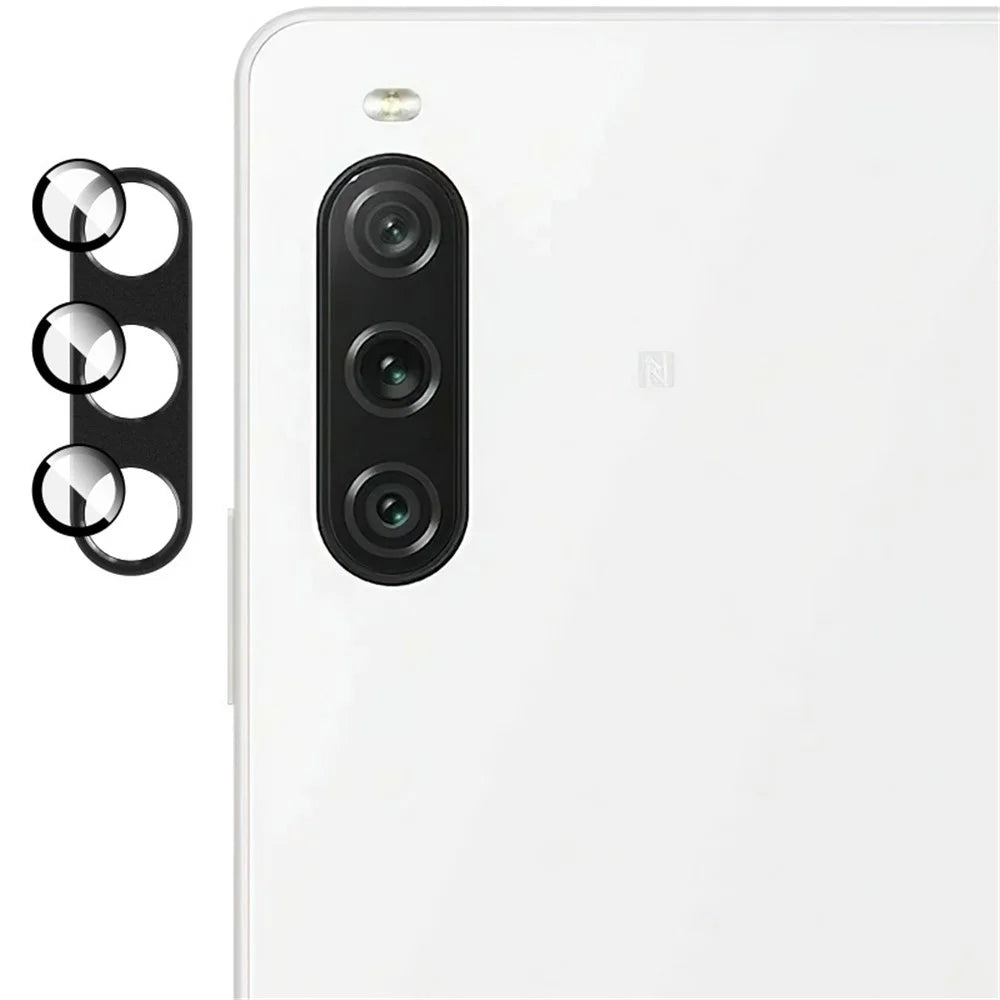 IMAK For Sony Xperia 10 V Camera Lens Protector Metal+Tempered Glass Lens Film Enhanced Impact Protection - Black - 4